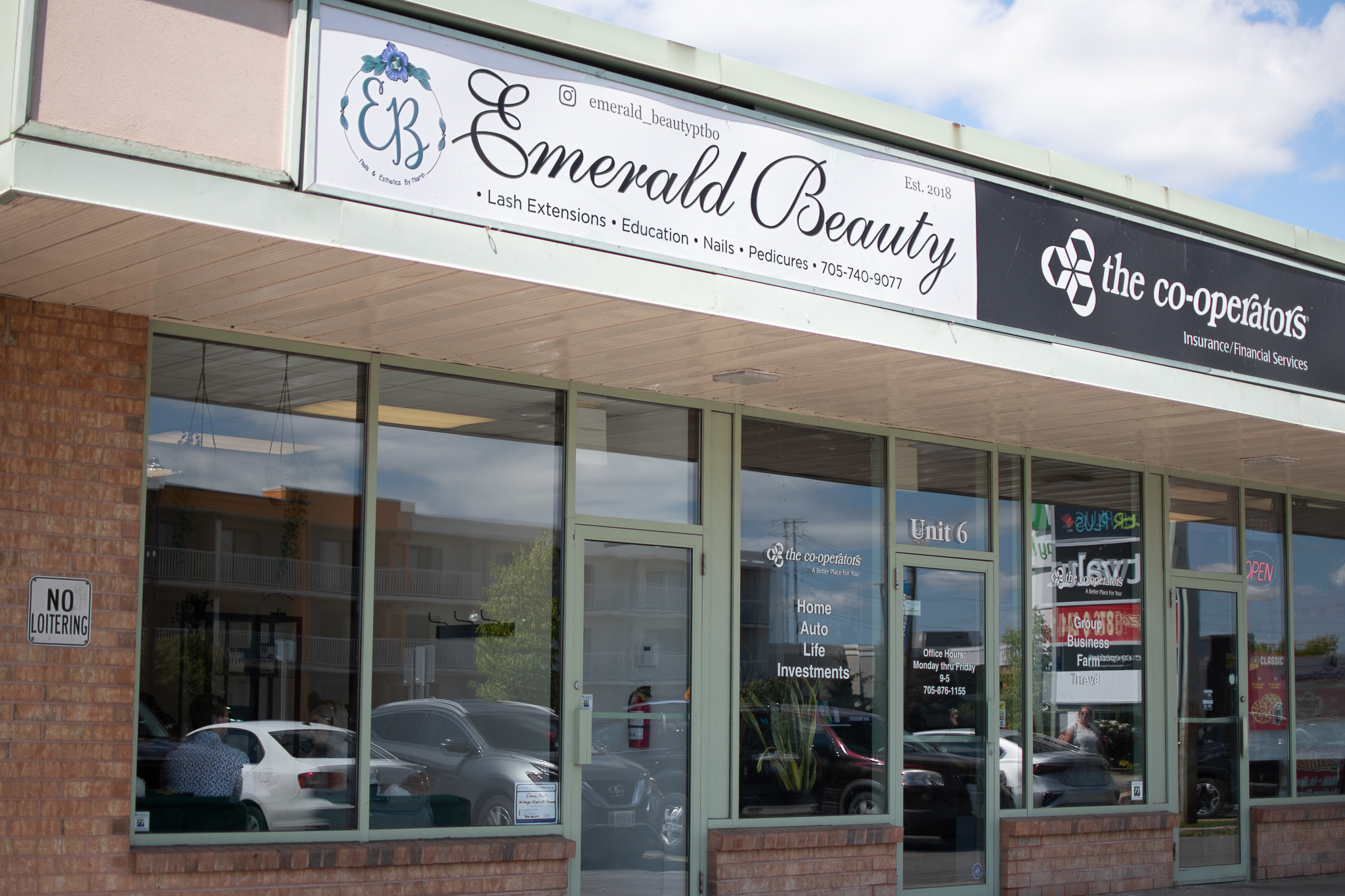 Emerald Beauty exterior store sign