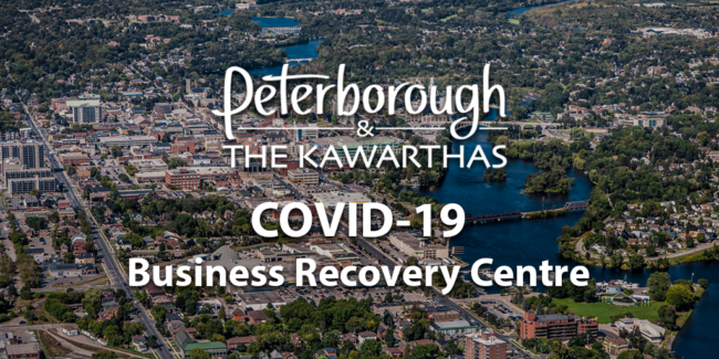 aerial view of a city with text reading COVID-19 Business Recovery Centre