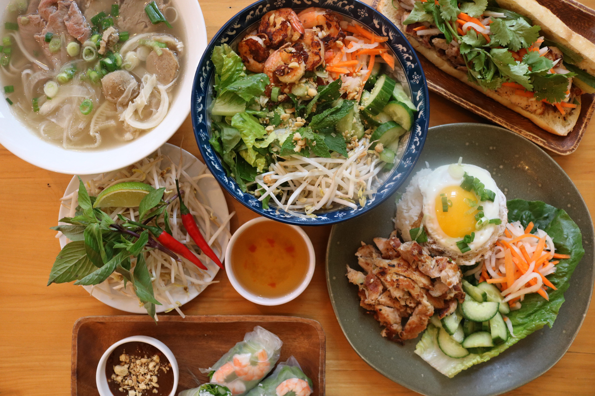 Vietnamese cuisine on a table
