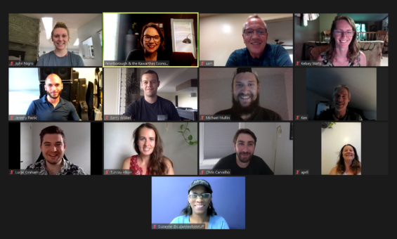 13 people on a video conference