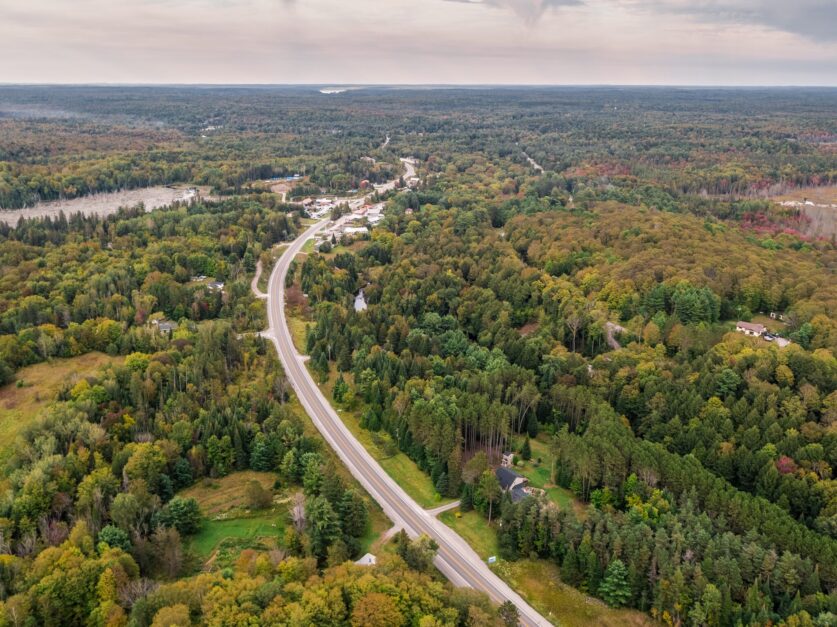 Aerial view of the Township of North Kawartha