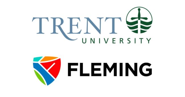 Trent University and Fleming College logos stacked