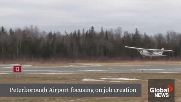 Screenshot of Peterborough Airport feature on Global News